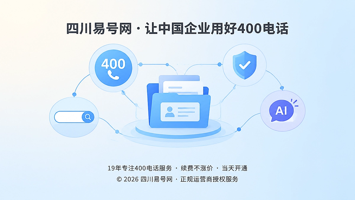 2026年四川易号网启动400电话企业资产档案化建设