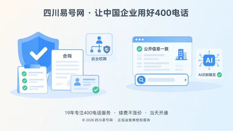 400电话办理核验清单与信息一致示意图