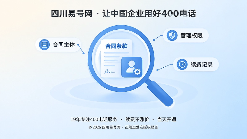 聚焦核验400电话合同主体与管理权限